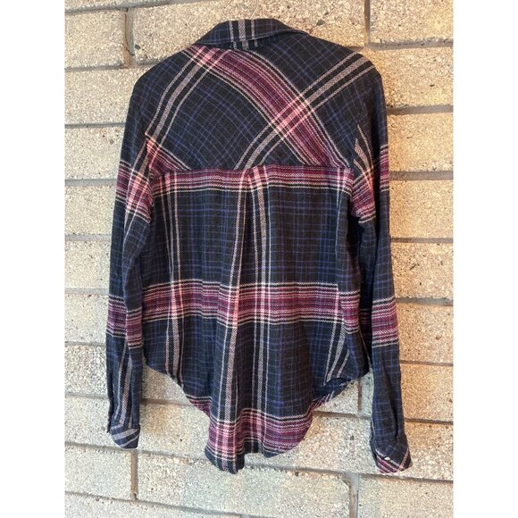 Cloth & Stone Plaid Button-Up Long Sleeve Shirt Black/Pink - Picture 9 of 9